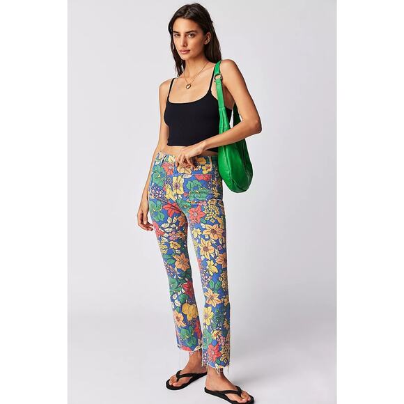 MOTHER The Hustler Patch Pocket Ankle Jeans Fresh Blooms Size 25 - Picture 1 of 12